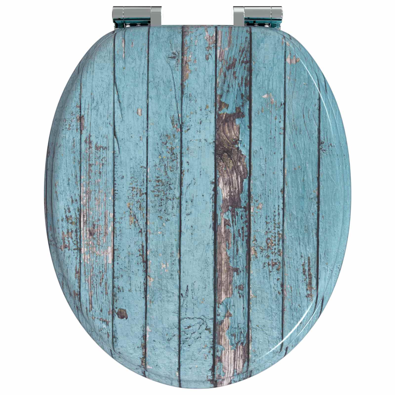 Soft-Close Toilettensitz Blau 44 x 38 cm MDF-Platte