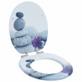 Soft-Close Toilettensitz Grau 44 x 38 cm MDF-Platte
