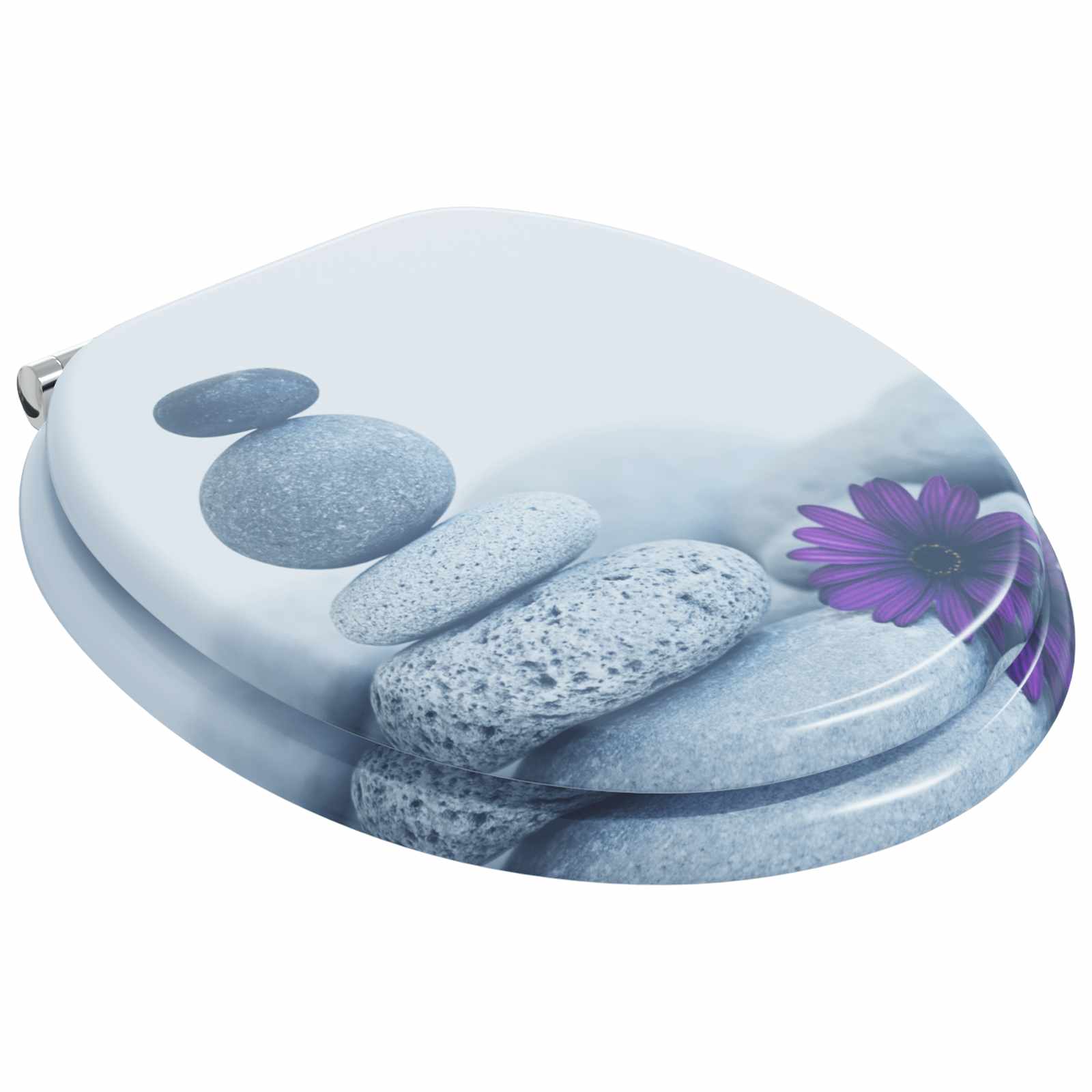 Soft-Close Toilettensitz Grau 44 x 38 cm MDF-Platte