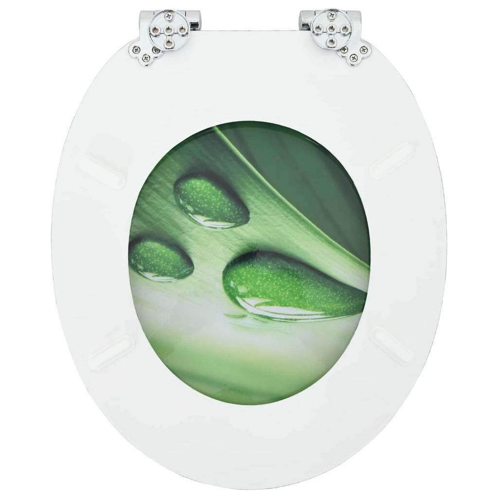 Soft-Close Toilettensitz Grüner Tropfen 44 x 38 cm MDF-Platte