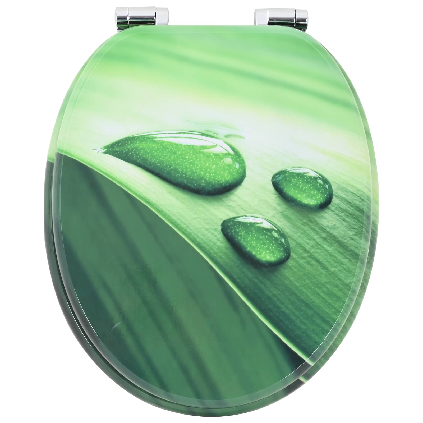 Soft-Close Toilettensitz Grüner Tropfen 44 x 38 cm MDF-Platte