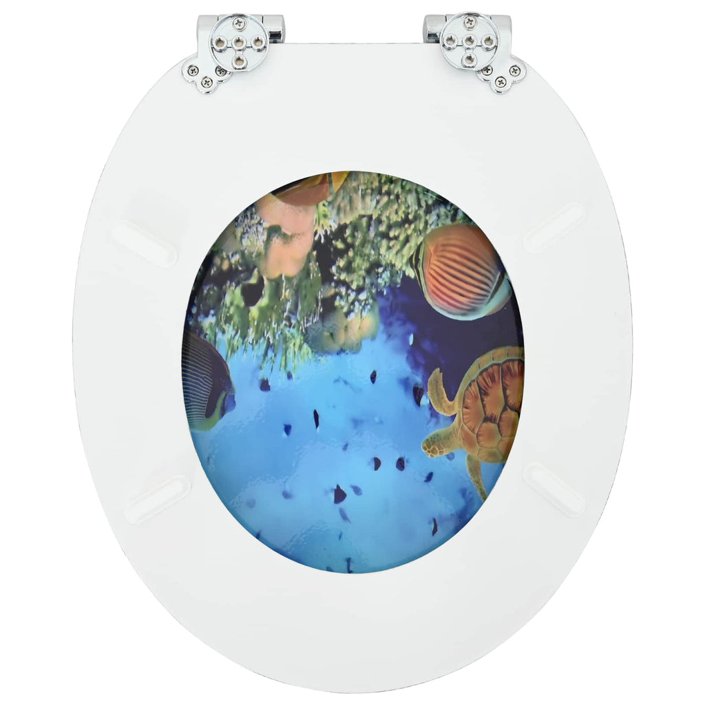 Soft-Close Toilettensitz Tiefes Meeresblau 44 x 38 cm
