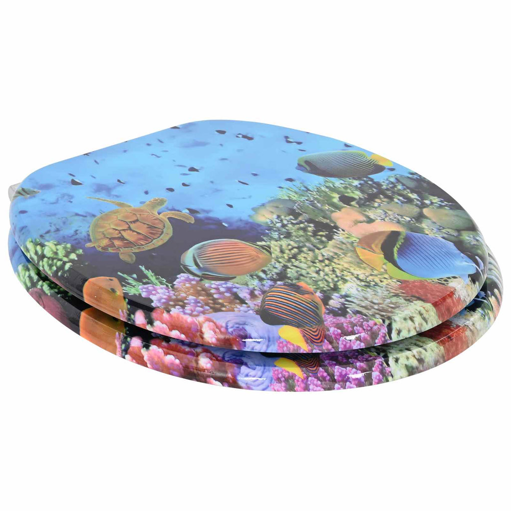Soft-Close Toilettensitz Tiefes Meeresblau 44 x 38 cm