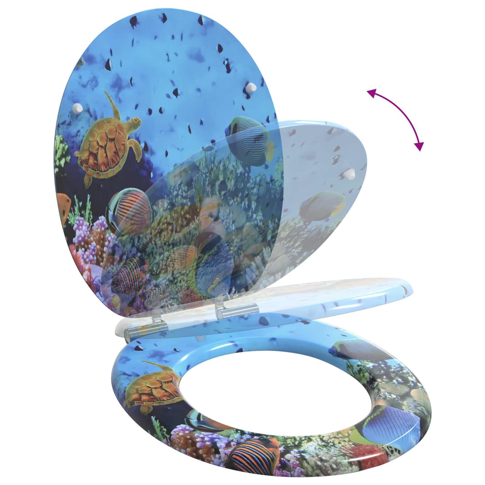 Soft-Close Toilettensitz Tiefes Meeresblau 44 x 38 cm