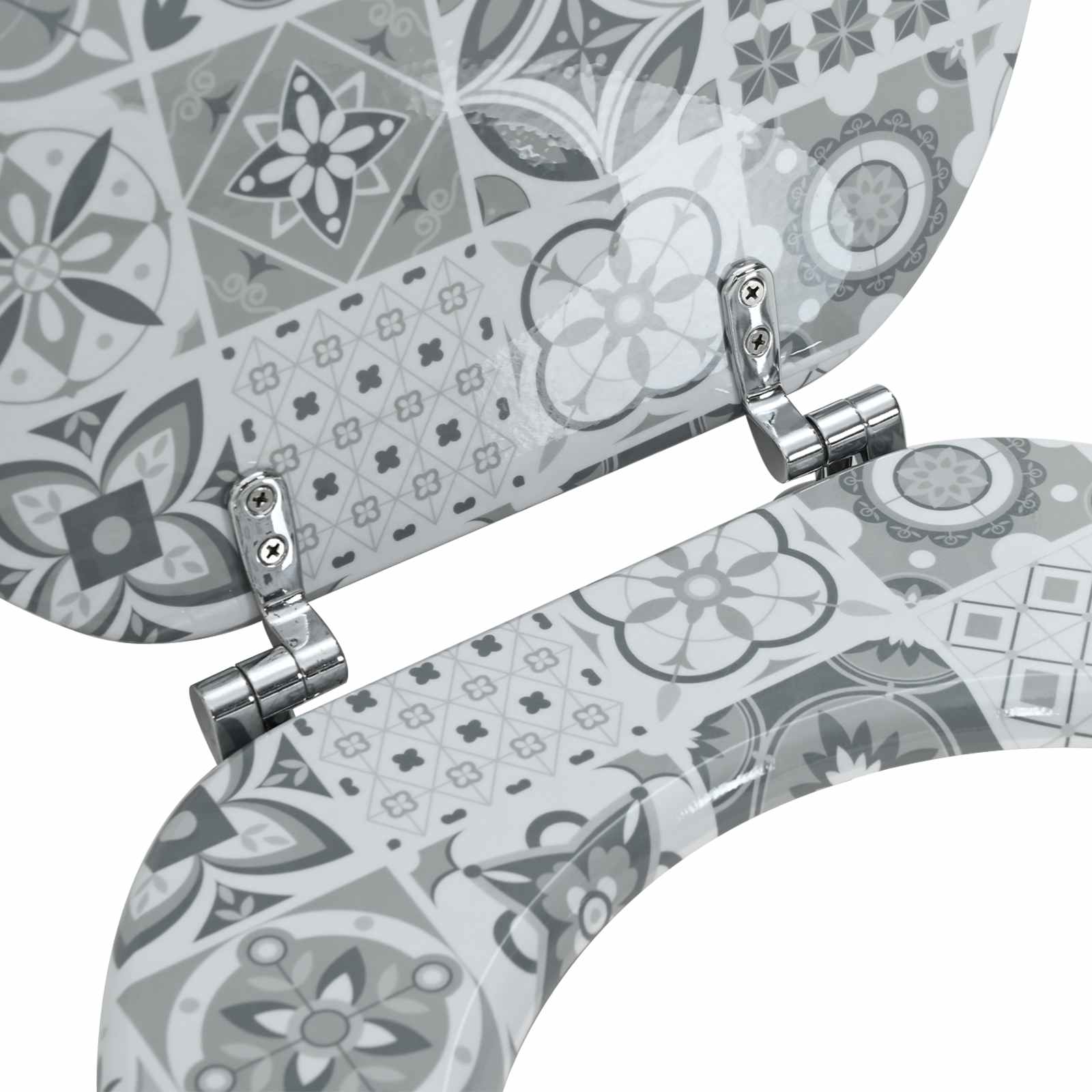 Soft-Close Toilettensitz Grau 44 x 38 cm MDF-Platte