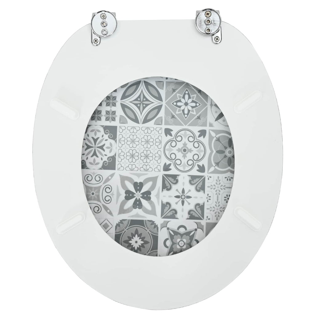 Soft-Close Toilettensitz Grau 44 x 38 cm MDF-Platte