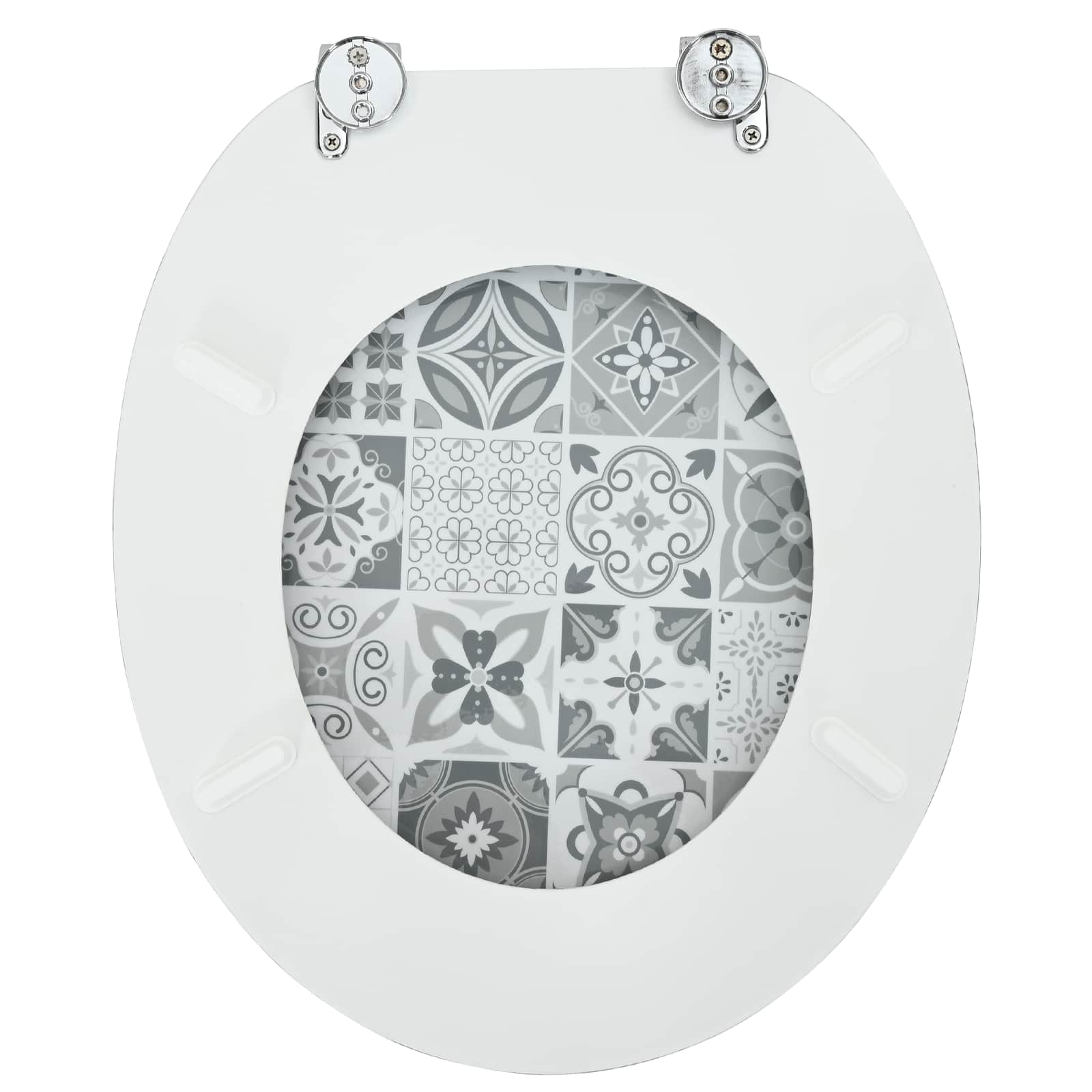 Soft-Close Toilettensitz Grau 44 x 38 cm MDF-Platte