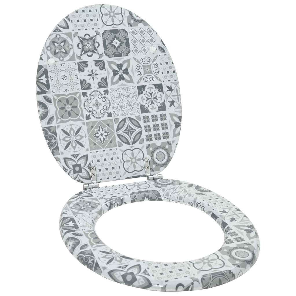 Soft-Close Toilettensitz Grau 44 x 38 cm MDF-Platte