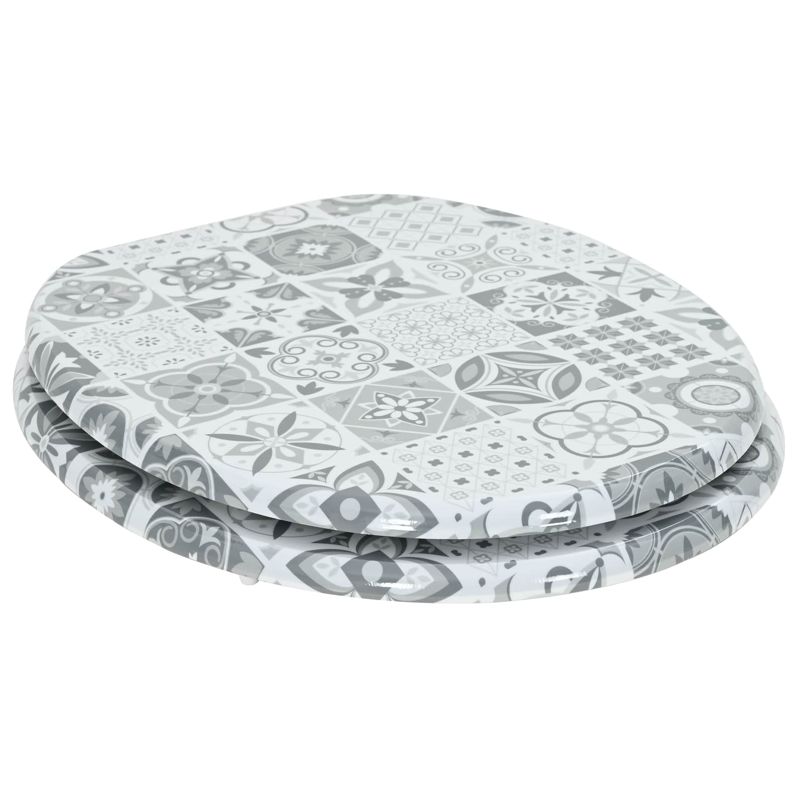 Soft-Close Toilettensitz Grau 44 x 38 cm MDF-Platte