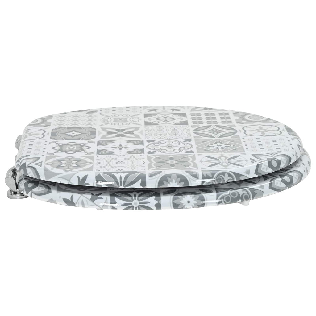 Soft-Close Toilettensitz Grau 44 x 38 cm MDF-Platte
