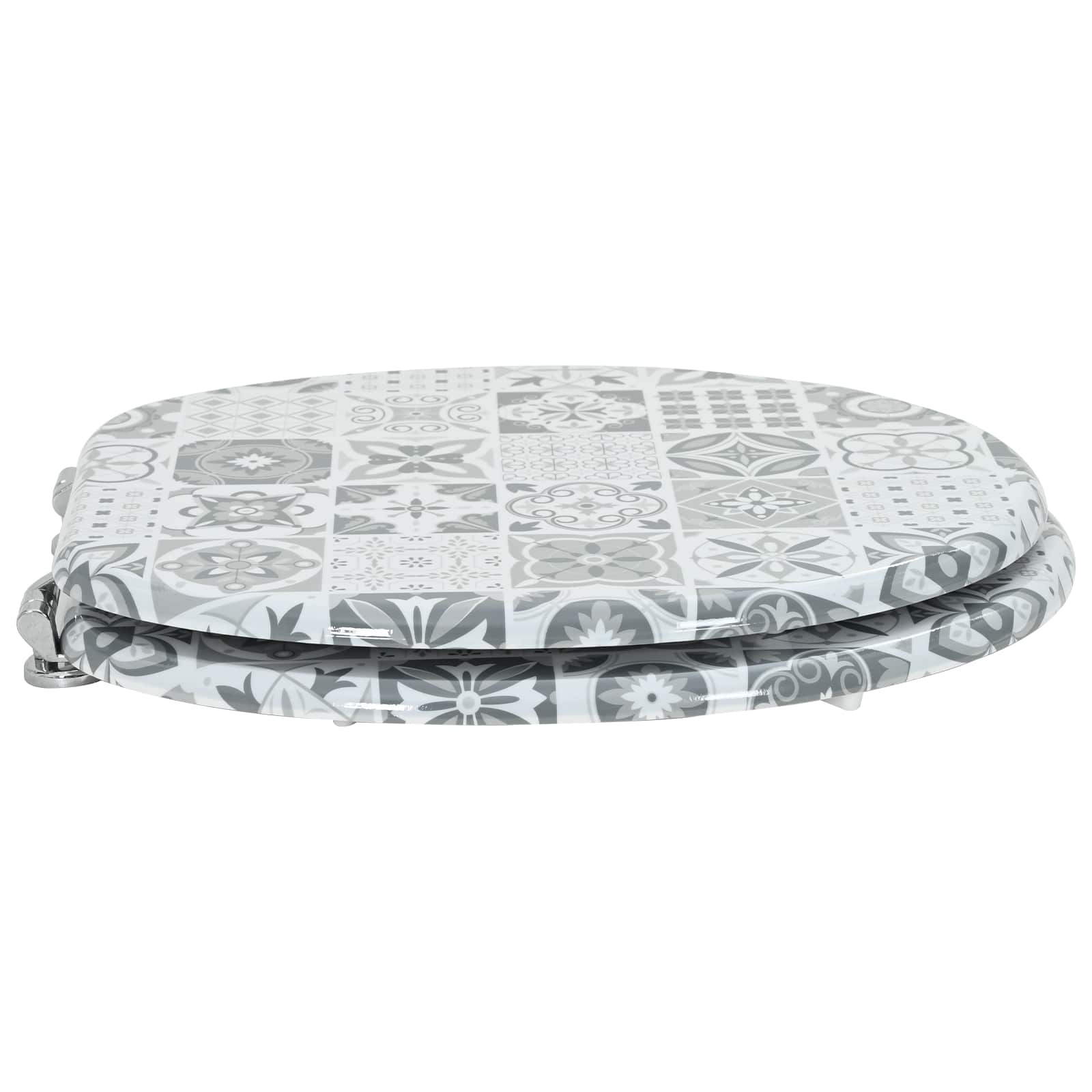 Soft-Close Toilettensitz Grau 44 x 38 cm MDF-Platte