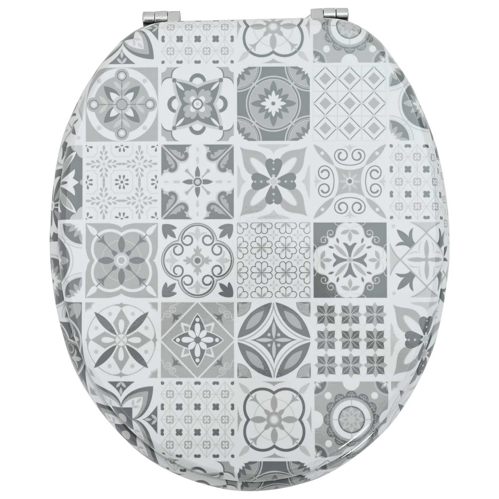 Soft-Close Toilettensitz Grau 44 x 38 cm MDF-Platte