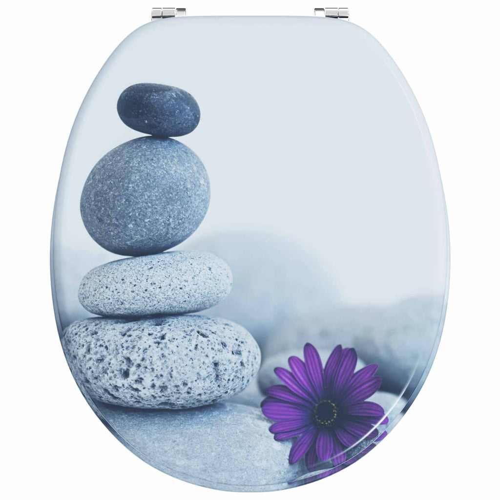 Soft-Close Toilettensitz Grau 44 x 38 cm MDF-Platte