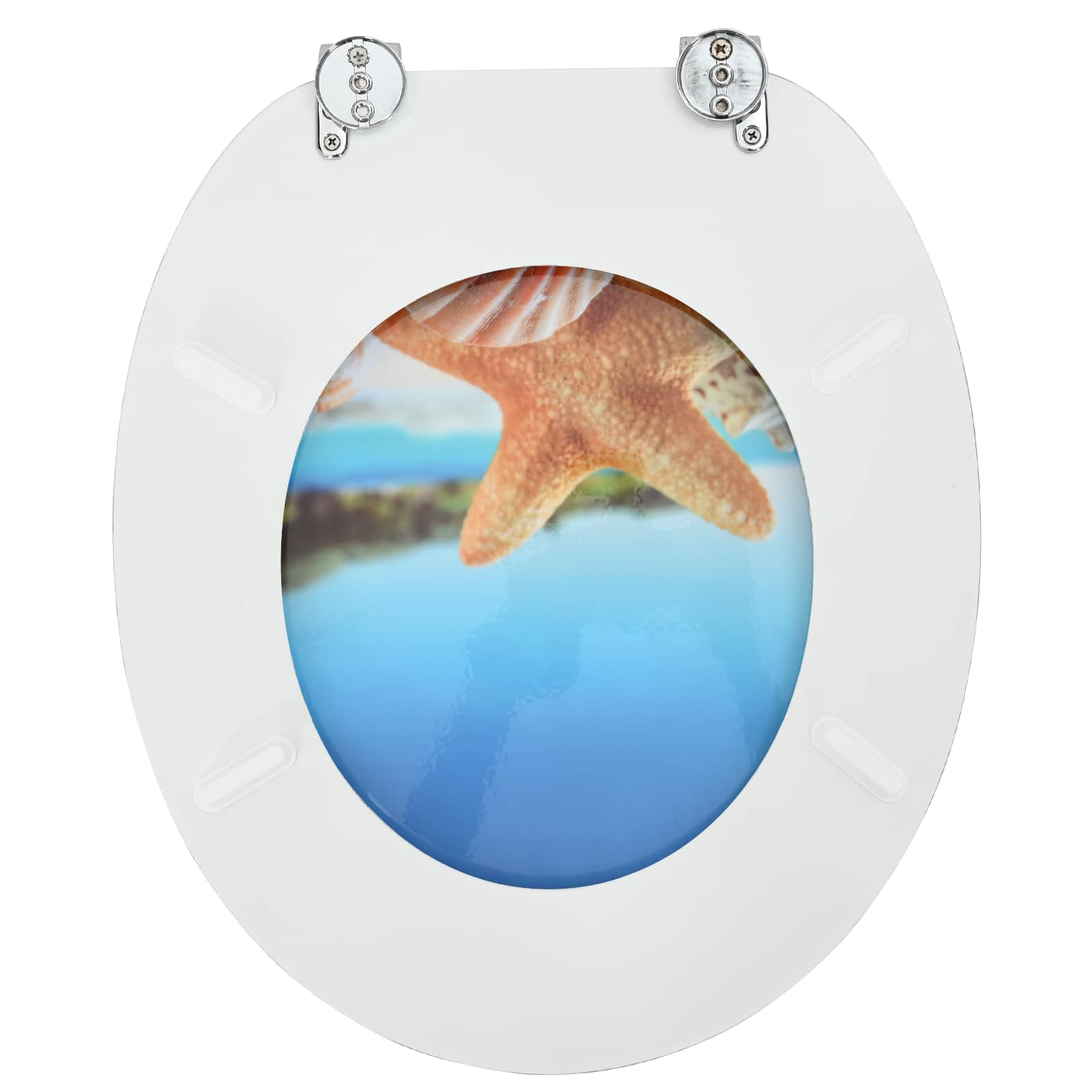 Soft-Close Toilettensitz Himmelblau 44 x 38 cm MDF-Platte