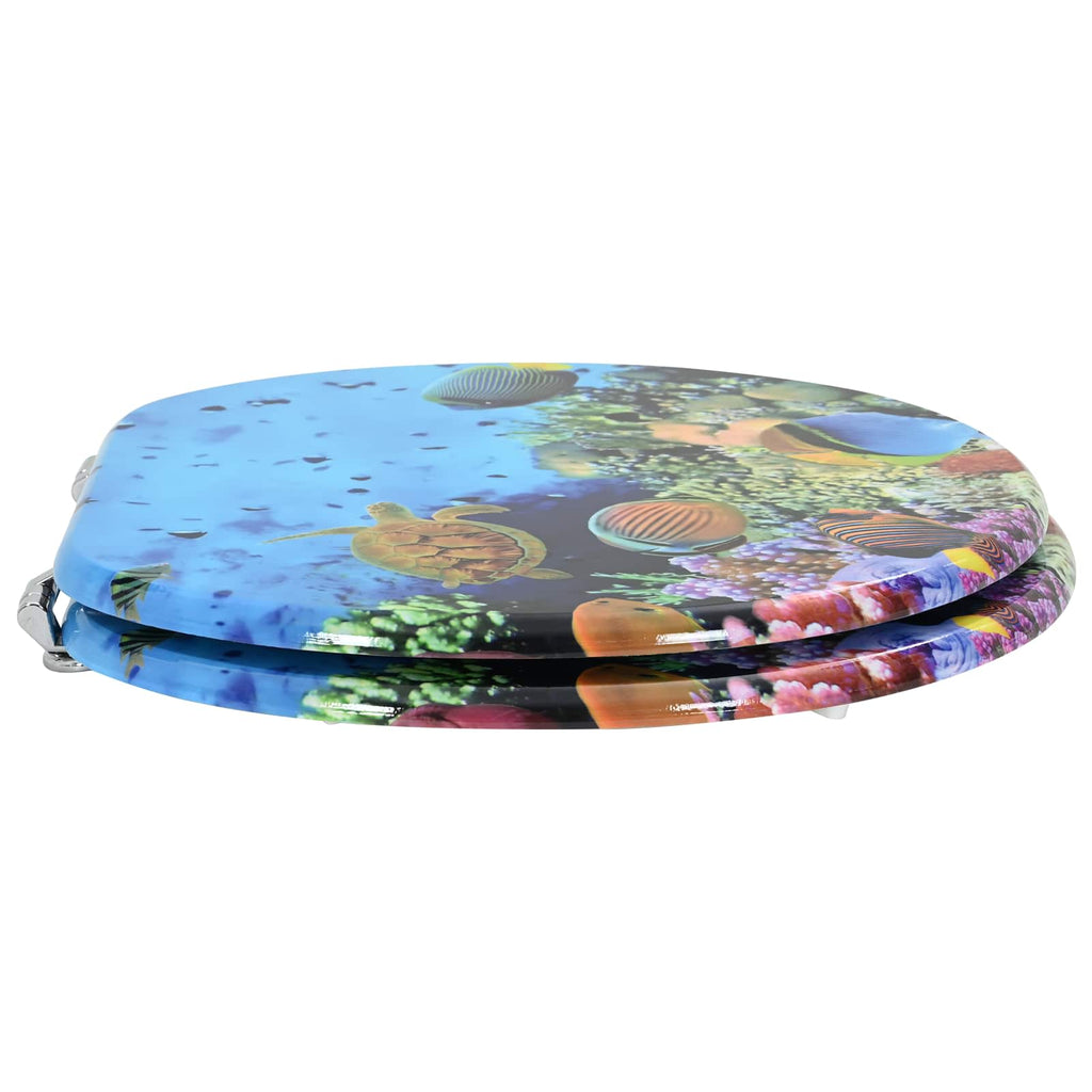Soft-Close Toilettensitz Tiefes Meeresblau 44 x 38 cm