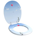 Soft-Close Toilettensitz Blau 44 x 38 cm MDF-Platte
