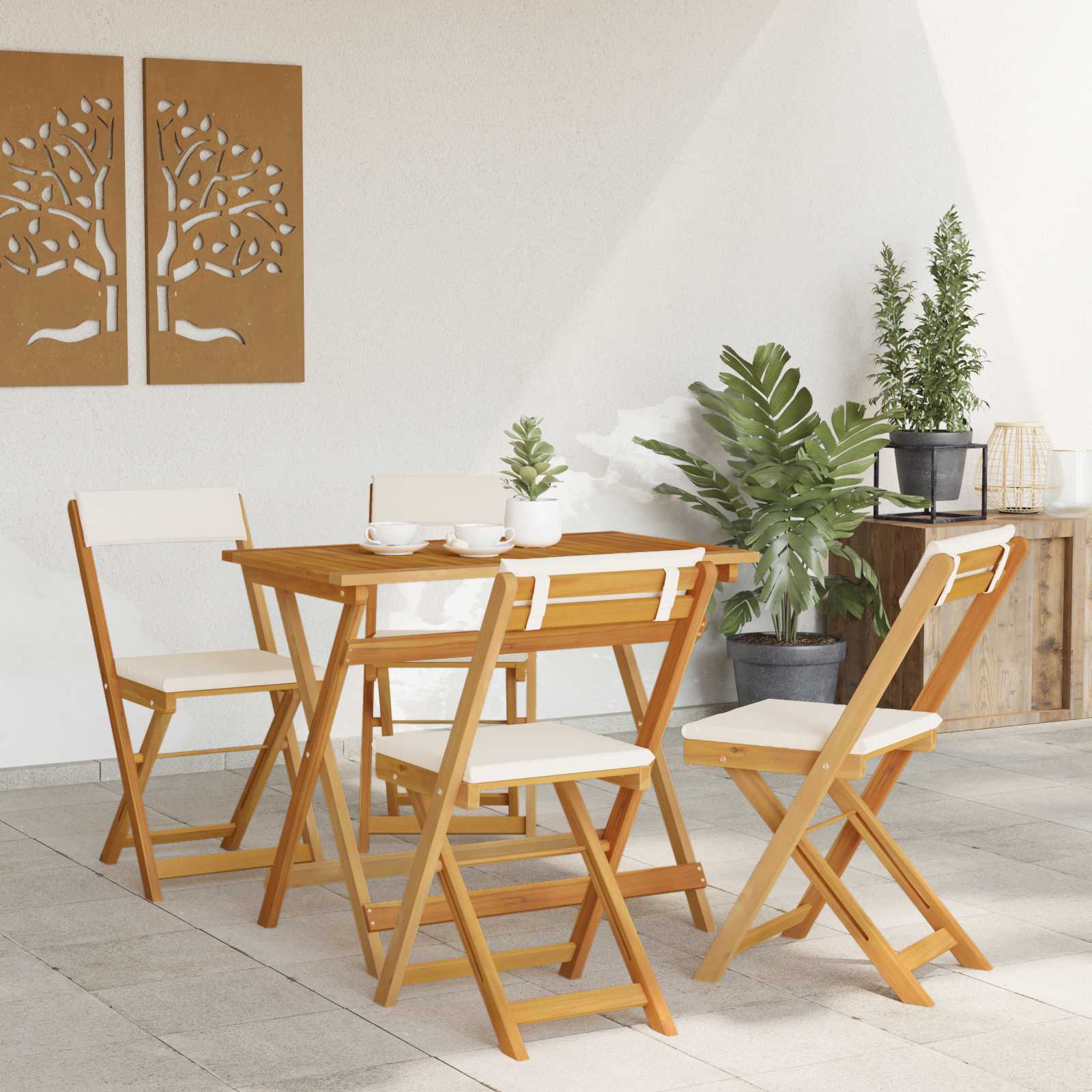Außen Bistro-Stühle 4 pcs Cremeweiß 40 x 53 x 80 cm
