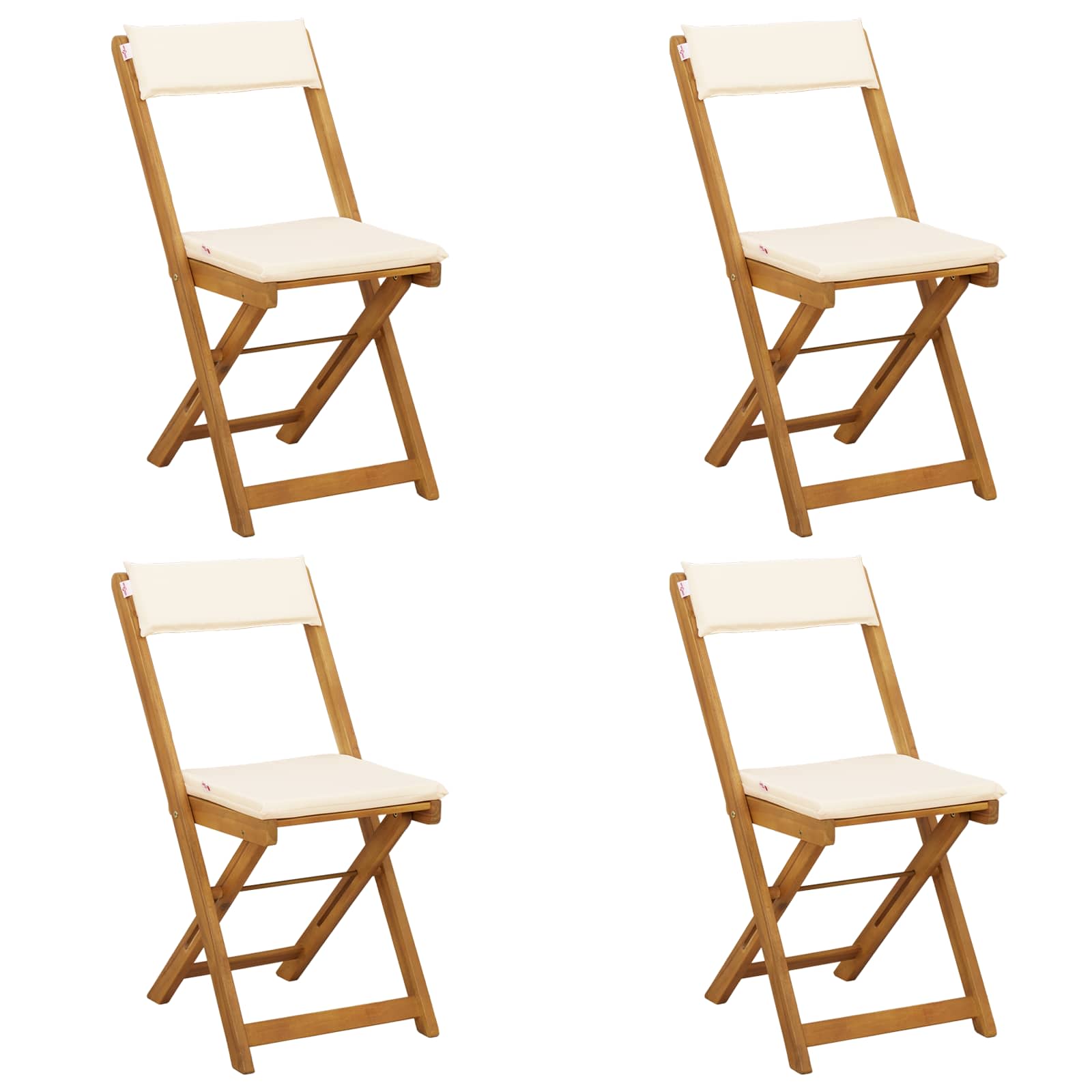 Außen Bistro-Stühle 4 pcs Cremeweiß 40 x 53 x 80 cm