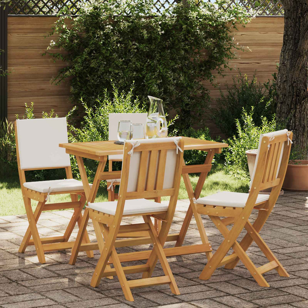 Außen Bistro-Stühle mit Kissen 4 pcs Cremeweiß 38 x 46 x 85 cm