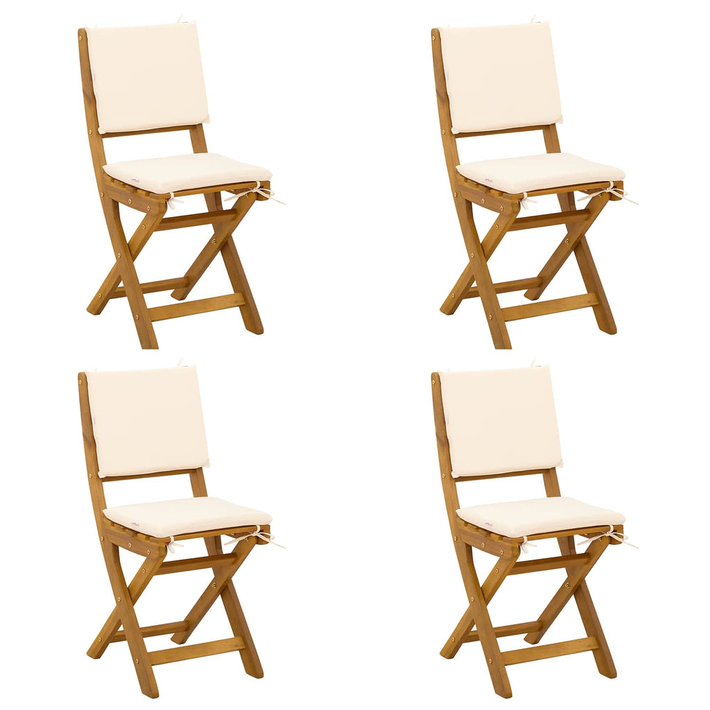 Außen Bistro-Stühle mit Kissen 4 pcs Cremeweiß 38 x 46 x 85 cm