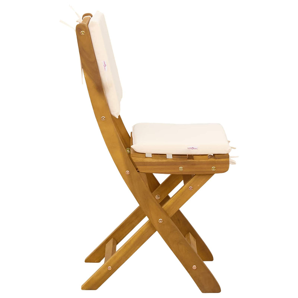 Außen Bistro-Stühle mit Kissen 4 pcs Cremeweiß 38 x 46 x 85 cm
