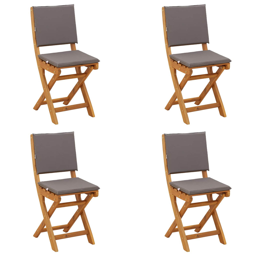Außen Bistro-Stühle mit Kissen 4 pcs Dunkelgrau 38 x 46 x 85 cm
