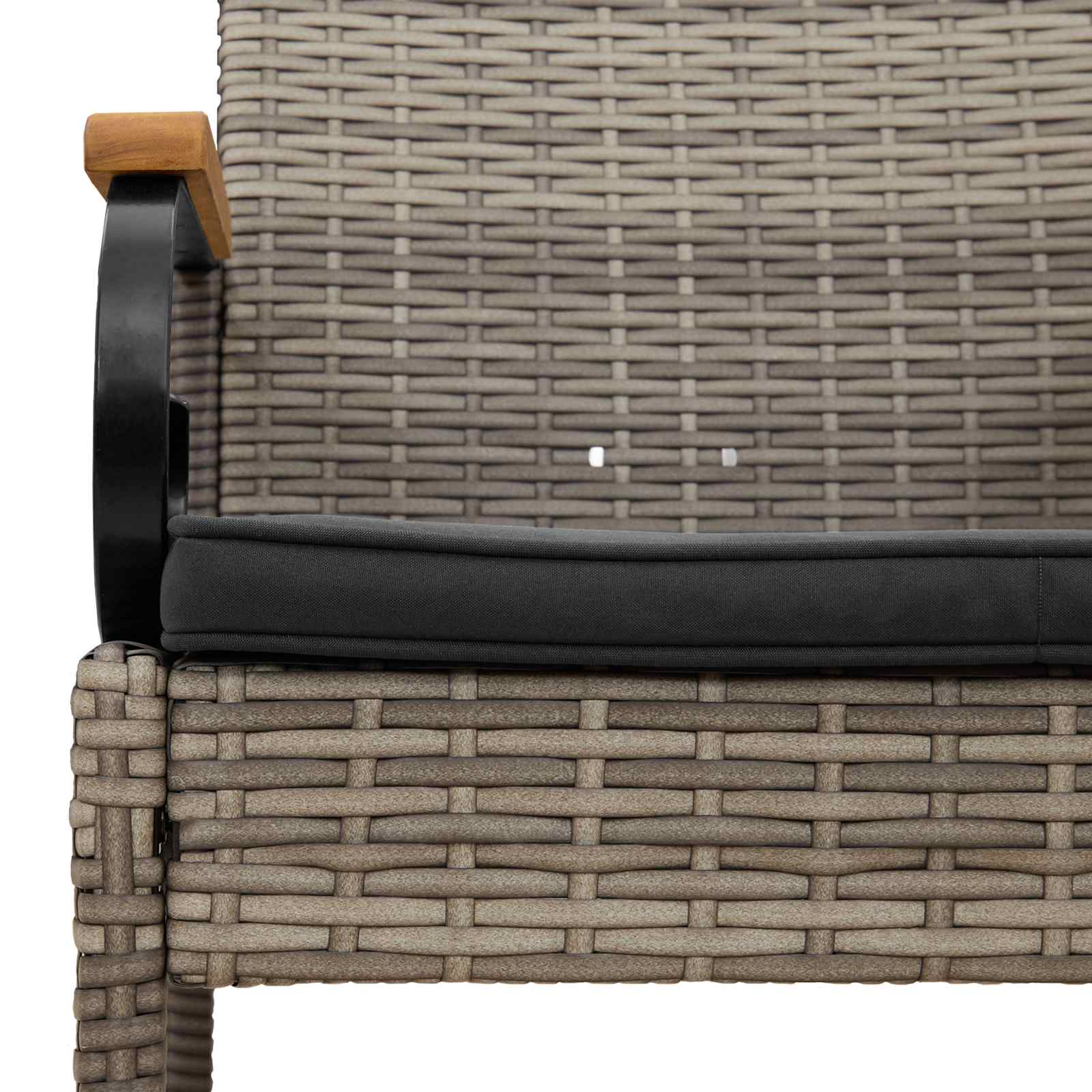 Gartenstühle 2 pcs Grau und Dunkelgrau Poly-Rattan und Akazie