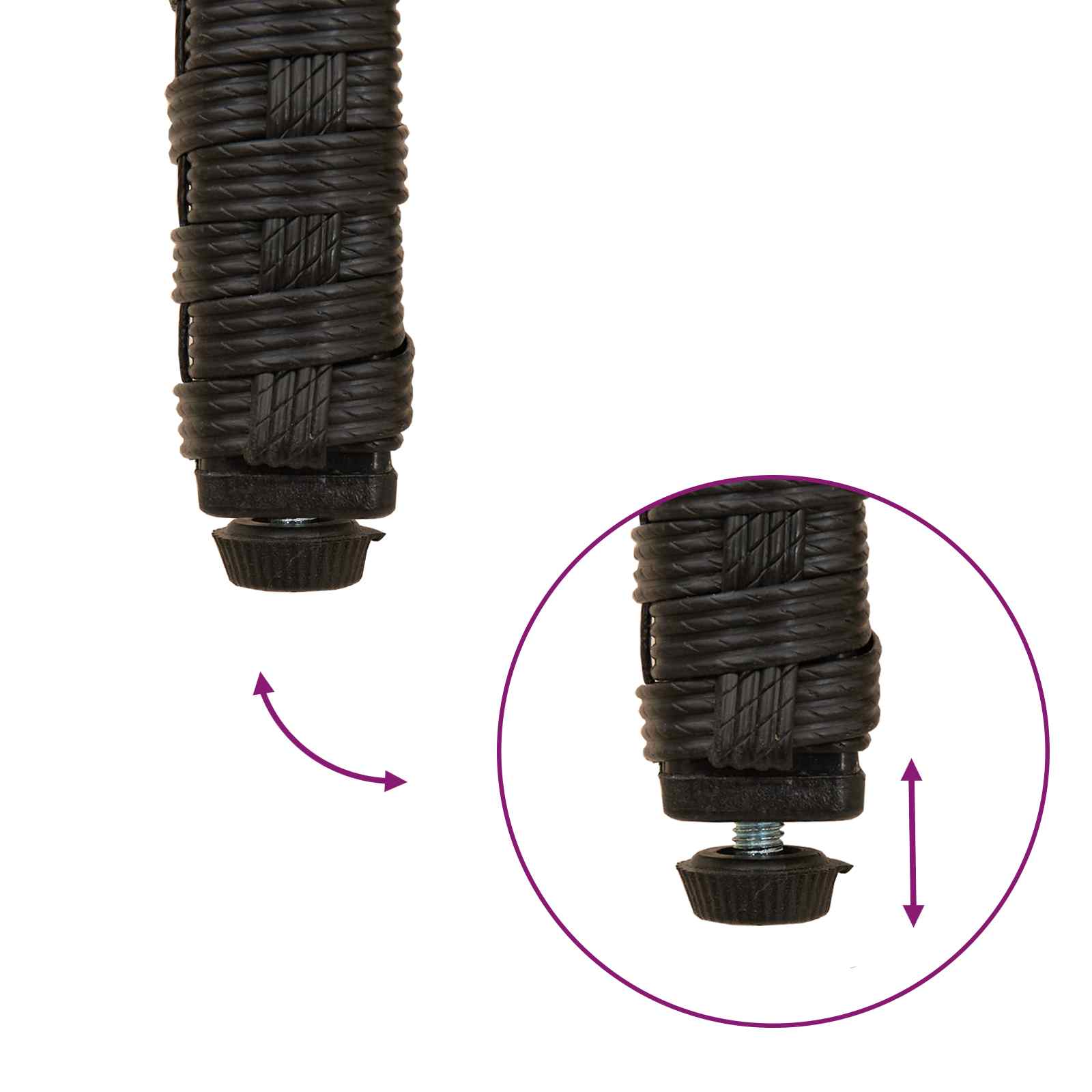Gartenstühle 4 pcs Schwarz und Cremeweiß Poly-Rattan und Akazie