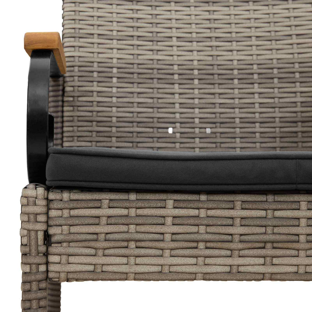 Gartenstühle 4 pcs Grau und Dunkelgrau Poly-Rattan und Akazie