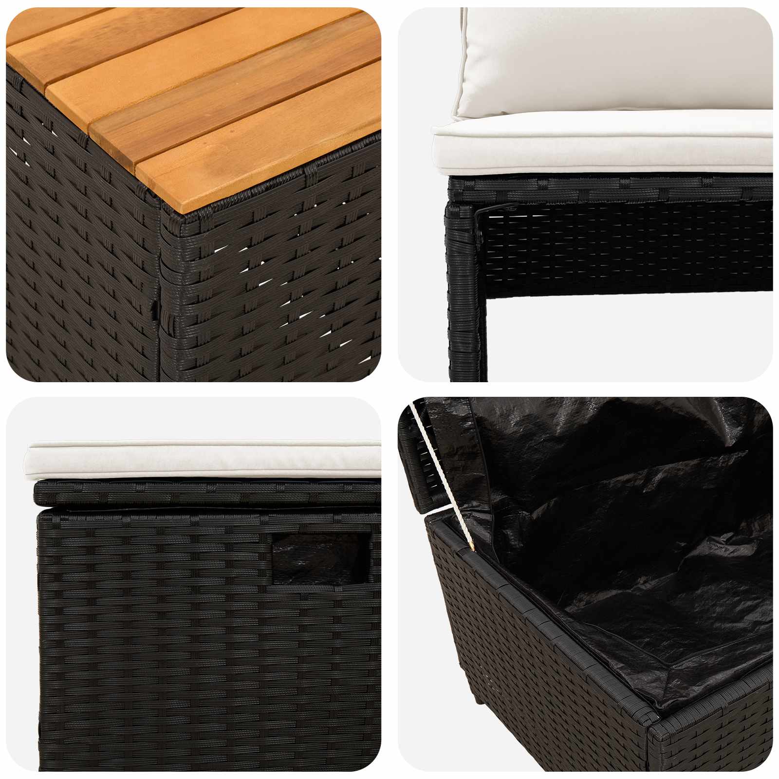 Outdoor-Sofagarnitur 4 -Seater 4 pcs 55 x 30 x 39 cm