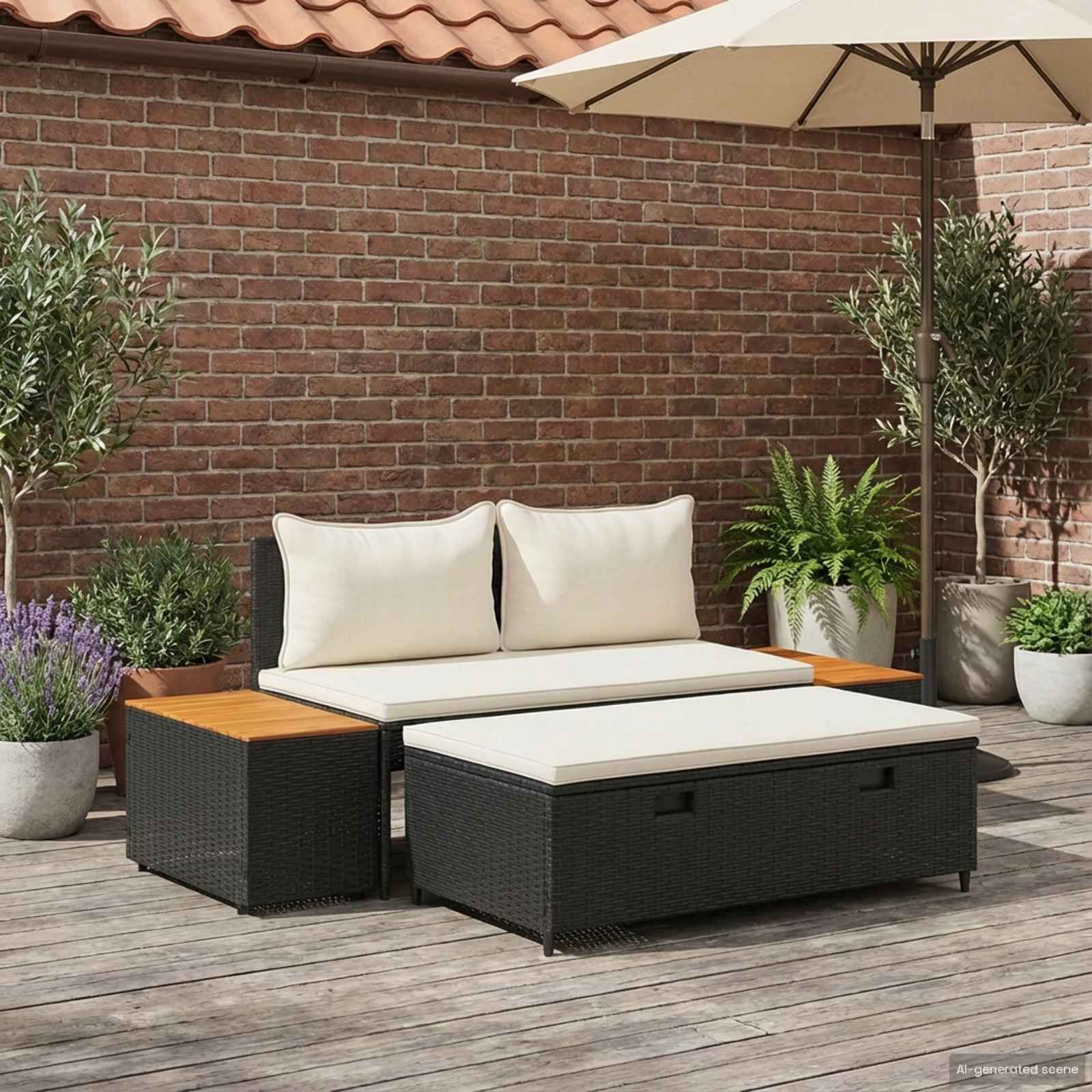 Outdoor-Sofagarnitur 4 -Seater 4 pcs 55 x 30 x 39 cm