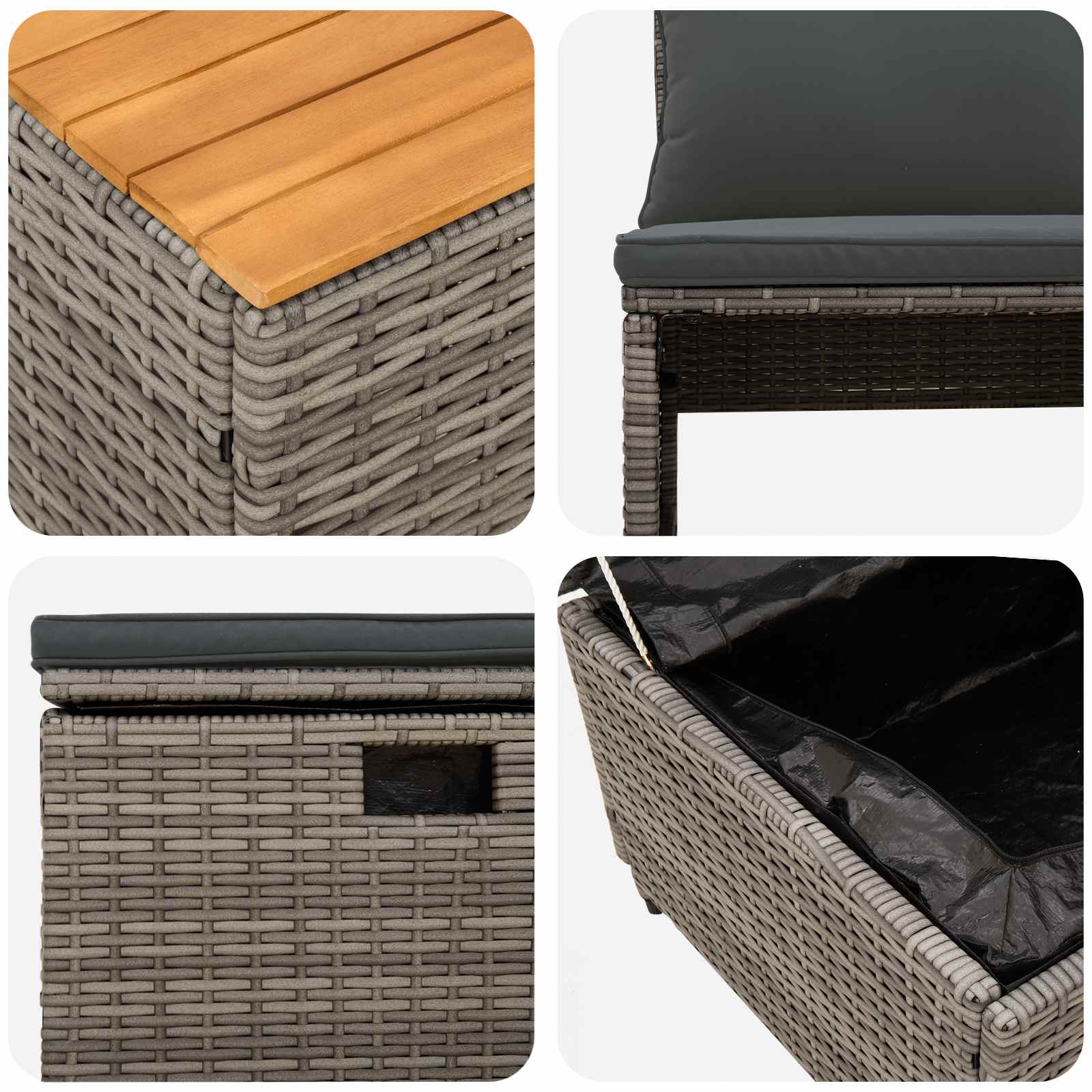 Outdoor-Sofagarnitur 4 -Seater 4 pcs 55 x 30 x 39 cm