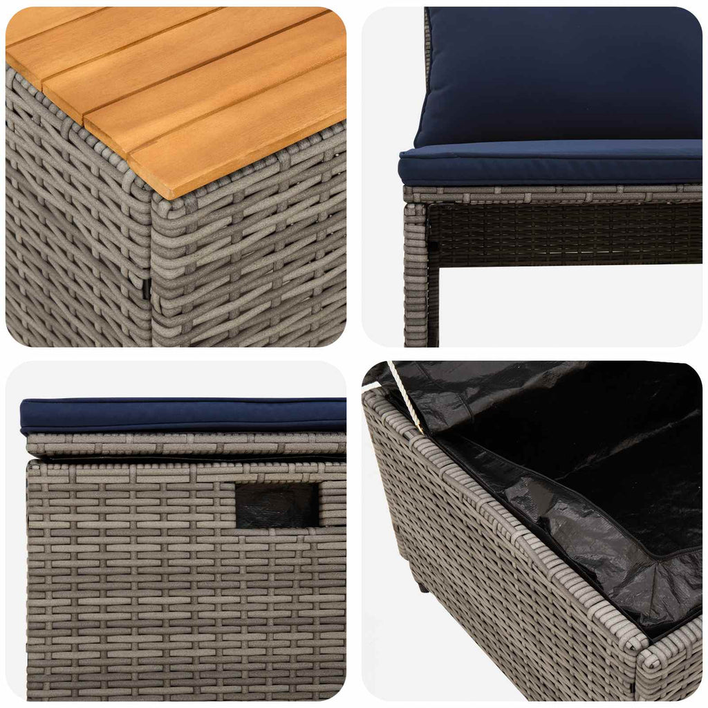 Outdoor-Sofagarnitur 4 -Seater 4 pcs 55 x 30 x 39 cm