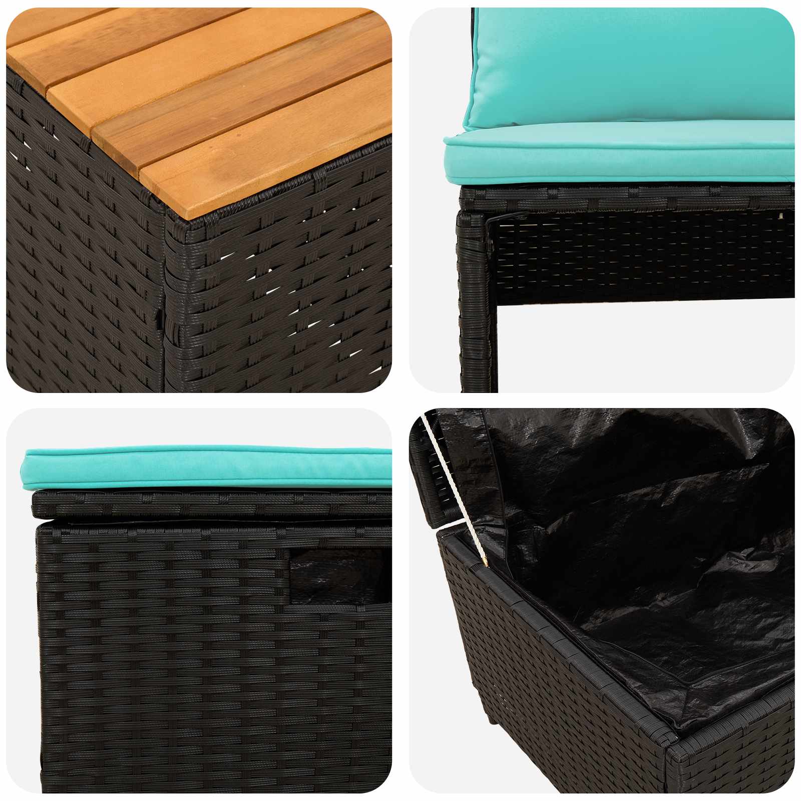 Outdoor-Sofagarnitur 4 -Seater 4 pcs 55 x 30 x 39 cm