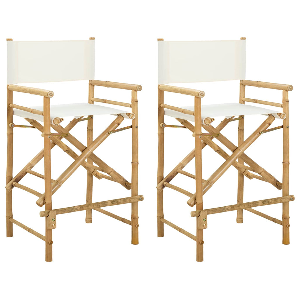 Klappstuhl für Regisseure 2 pcs Natur Bambus