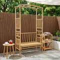 Gartenbogen mit Bank Natur 115 x 50 x 205 cm Bambus