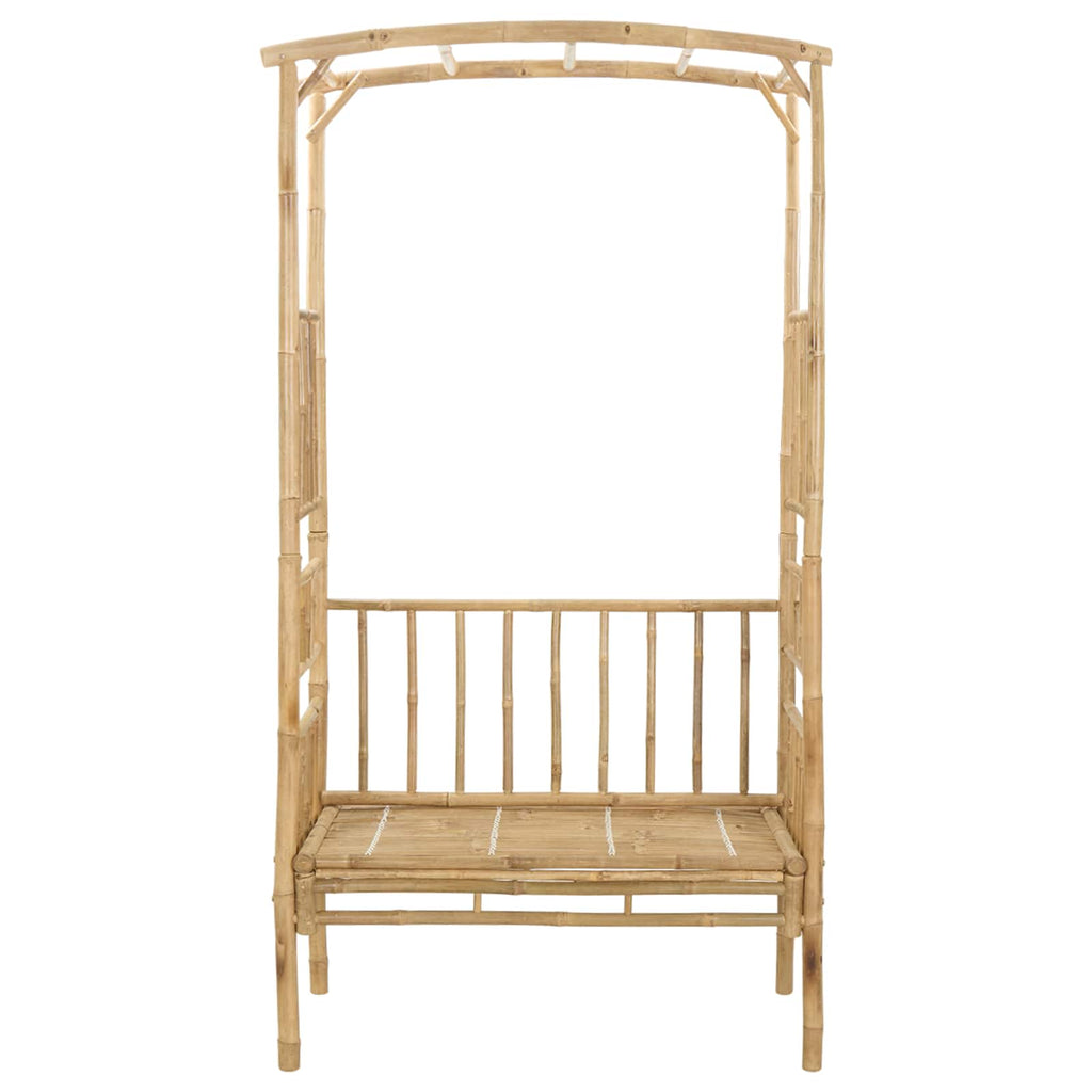 Gartenbogen mit Bank Natur 115 x 50 x 205 cm Bambus