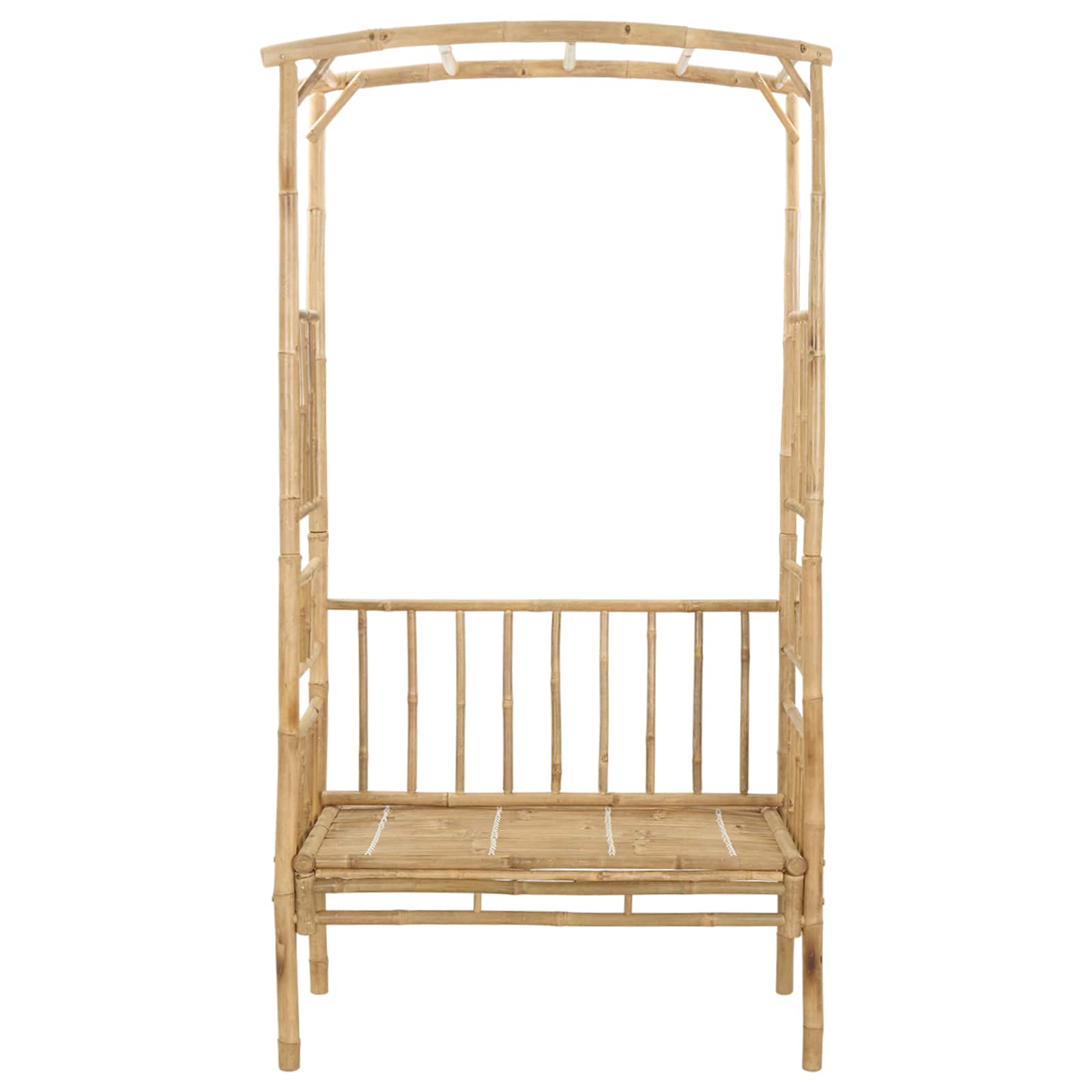 Gartenbogen mit Bank Natur 115 x 50 x 205 cm Bambus