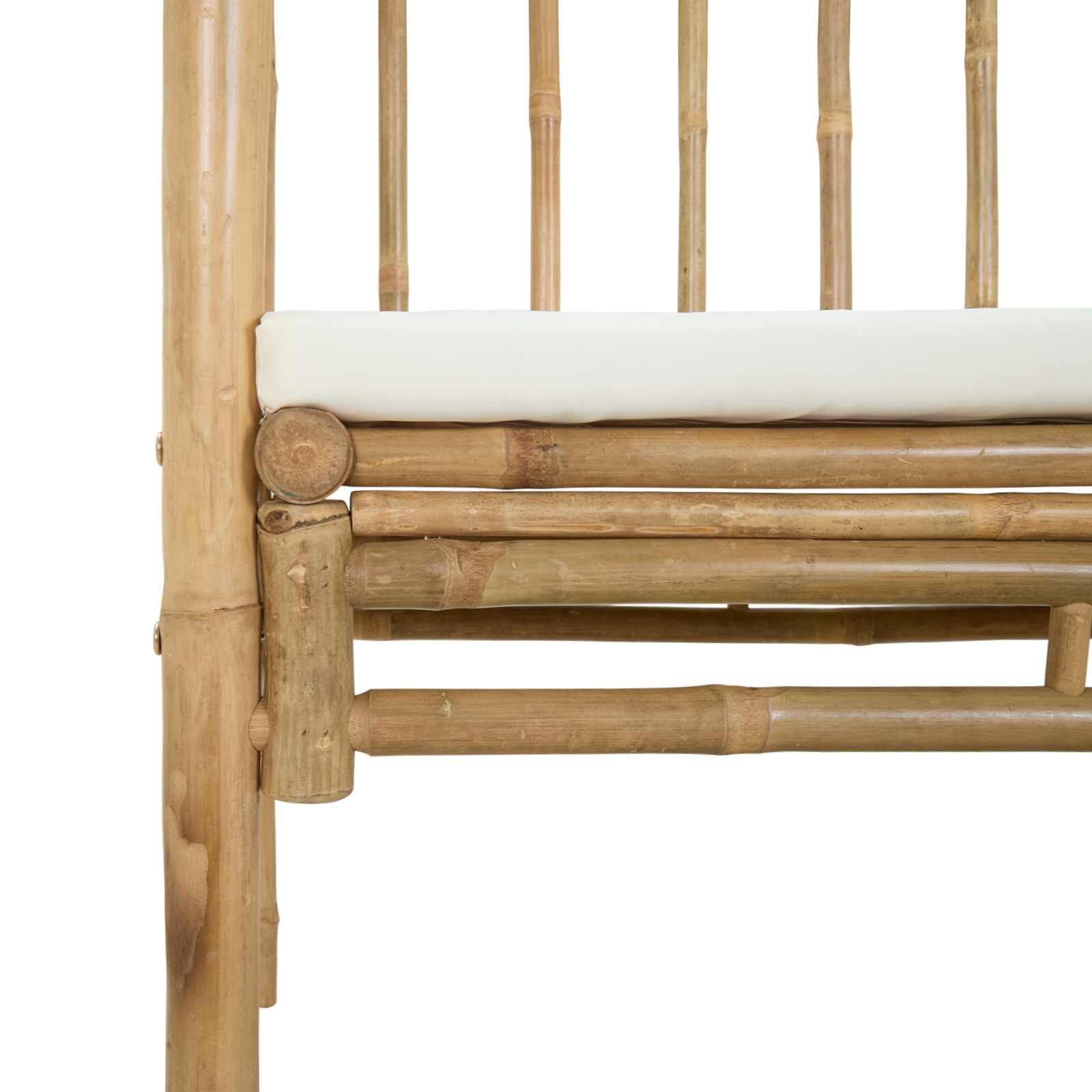 Gartenbogen mit Bank Cremeweiß 115 x 50 x 205 cm Bambus