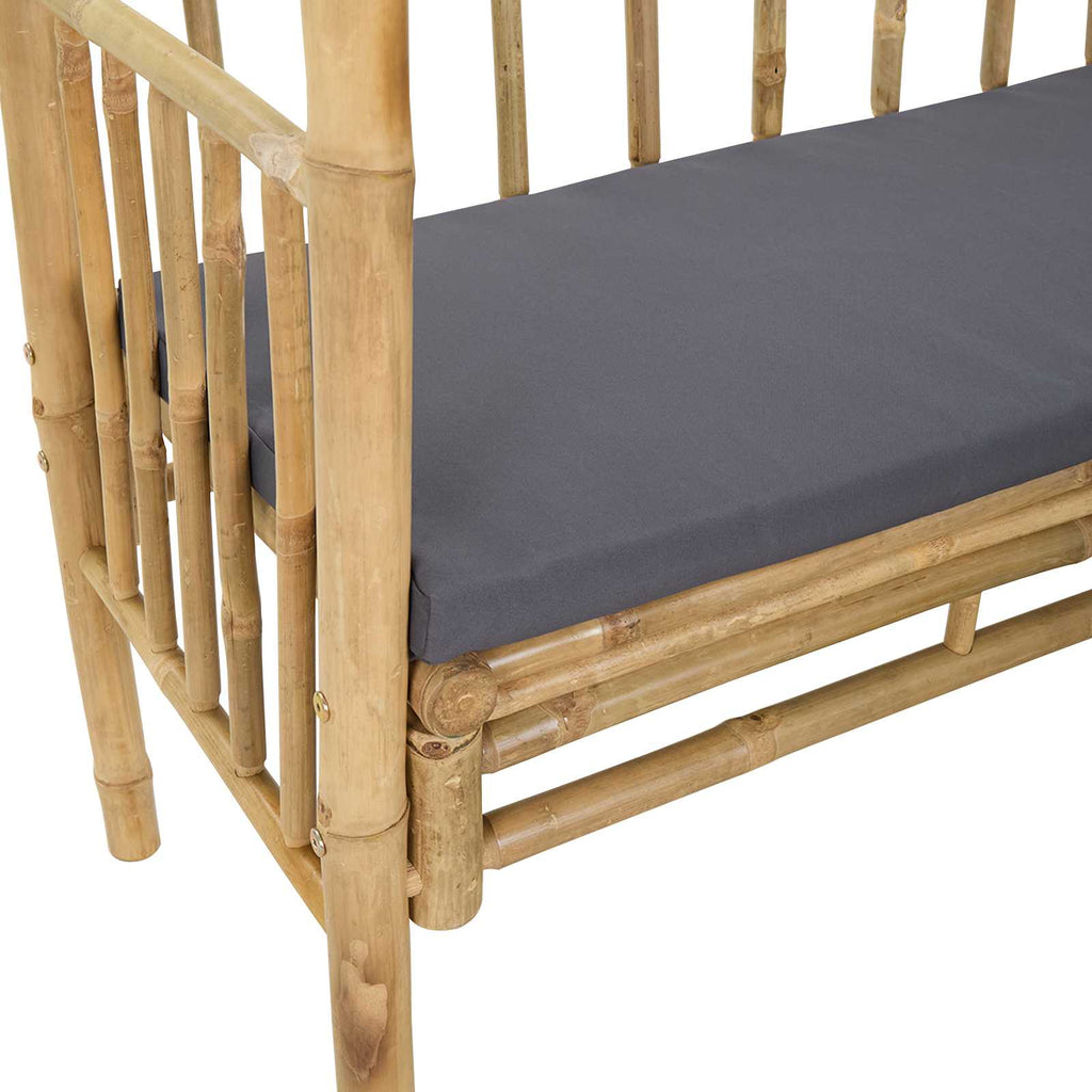 Gartenbogen mit Bank Dunkelgrau 115 x 50 x 205 cm Bambus