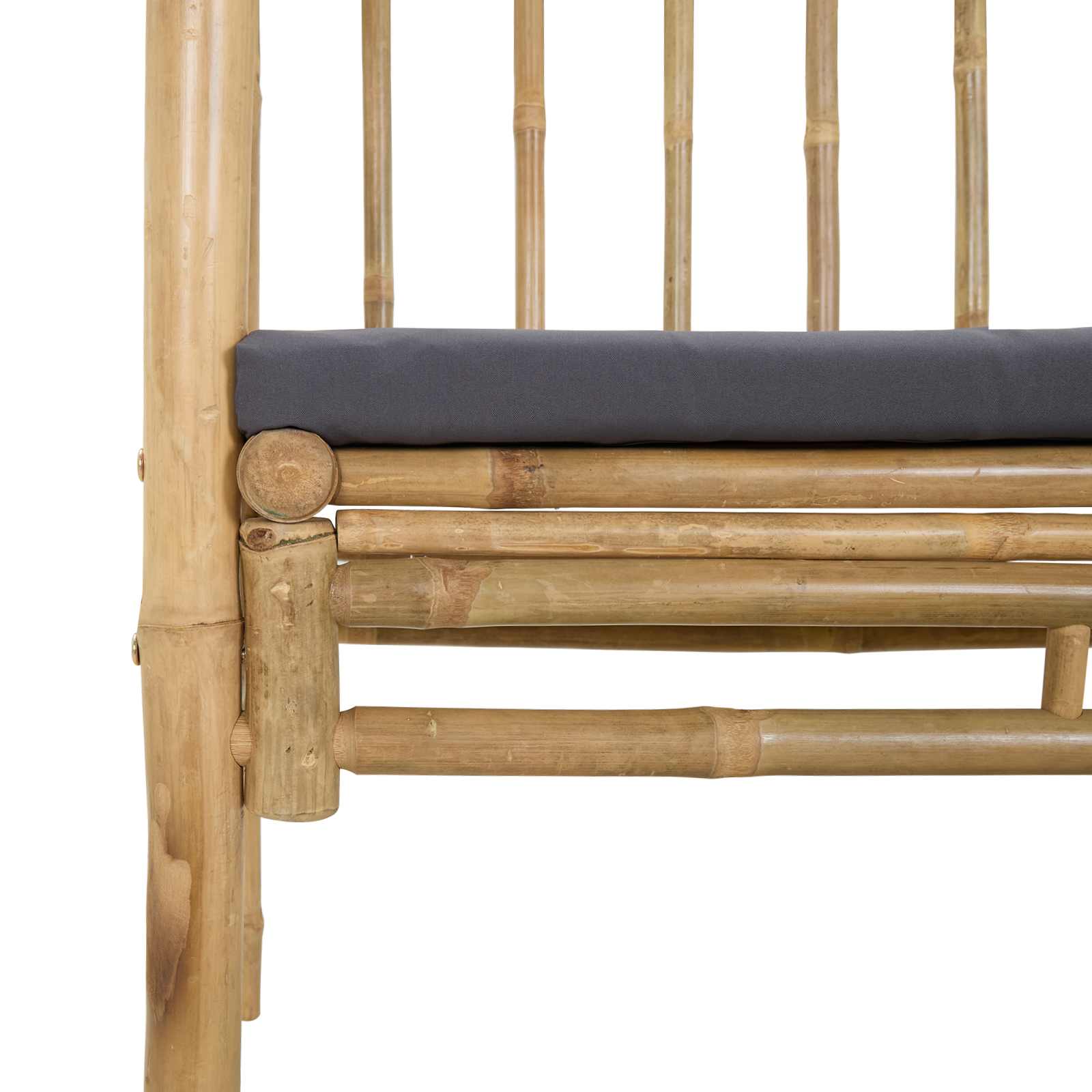 Gartenbogen mit Bank Dunkelgrau 115 x 50 x 205 cm Bambus