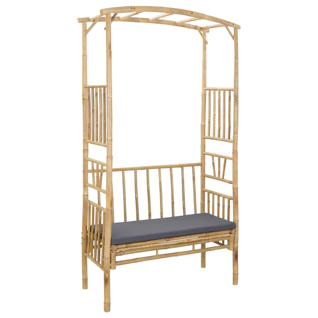 Gartenbogen mit Bank Dunkelgrau 115 x 50 x 205 cm Bambus