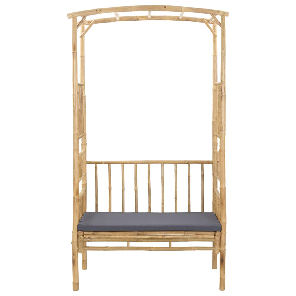 Gartenbogen mit Bank Dunkelgrau 115 x 50 x 205 cm Bambus