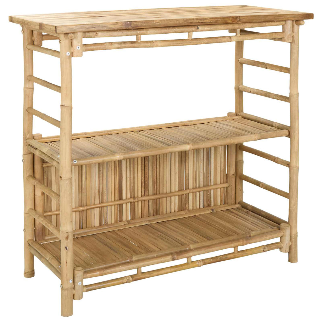 Outdoor Bartisch mit Speicher Natur 110 x 50 x 105 cm Bambus