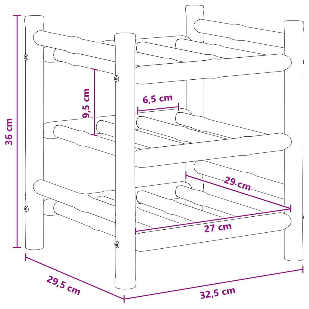 Weinregal Natur 32,5 x 29,5 x 36 cm Bambus