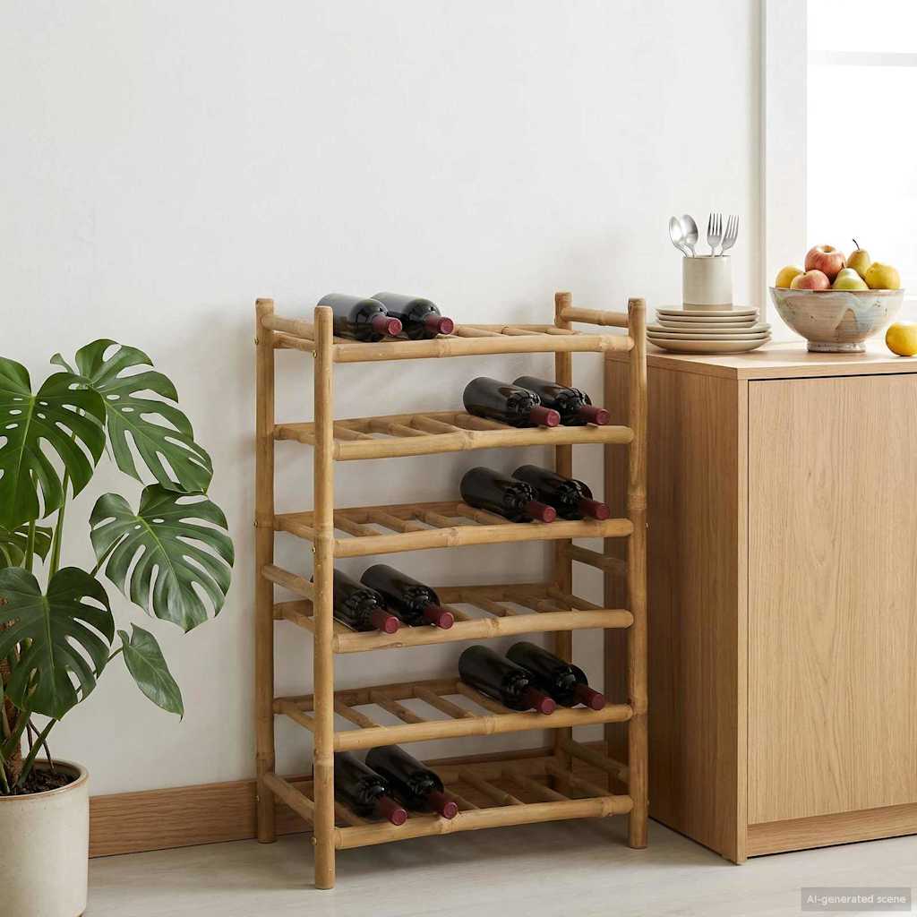 Weinregal Natur 57 x 29,5 x 72 cm Bambus