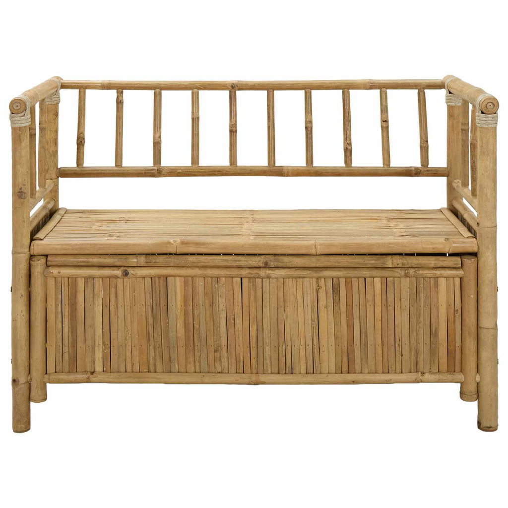 Garten-Aufbewahrungsbank 110 x 47 x 80 cm Bambus Natur