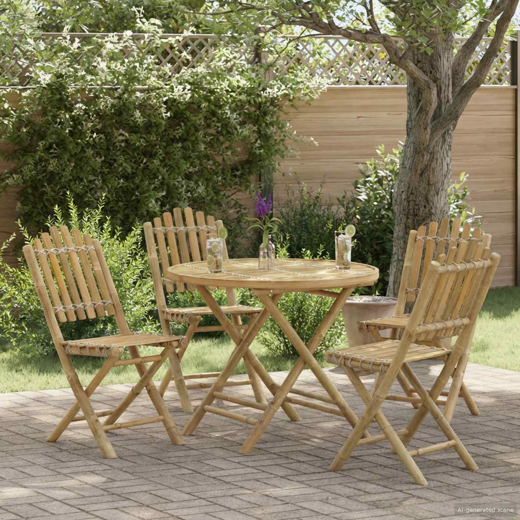 Gartentisch Natur 80 x 70 cm Bambus