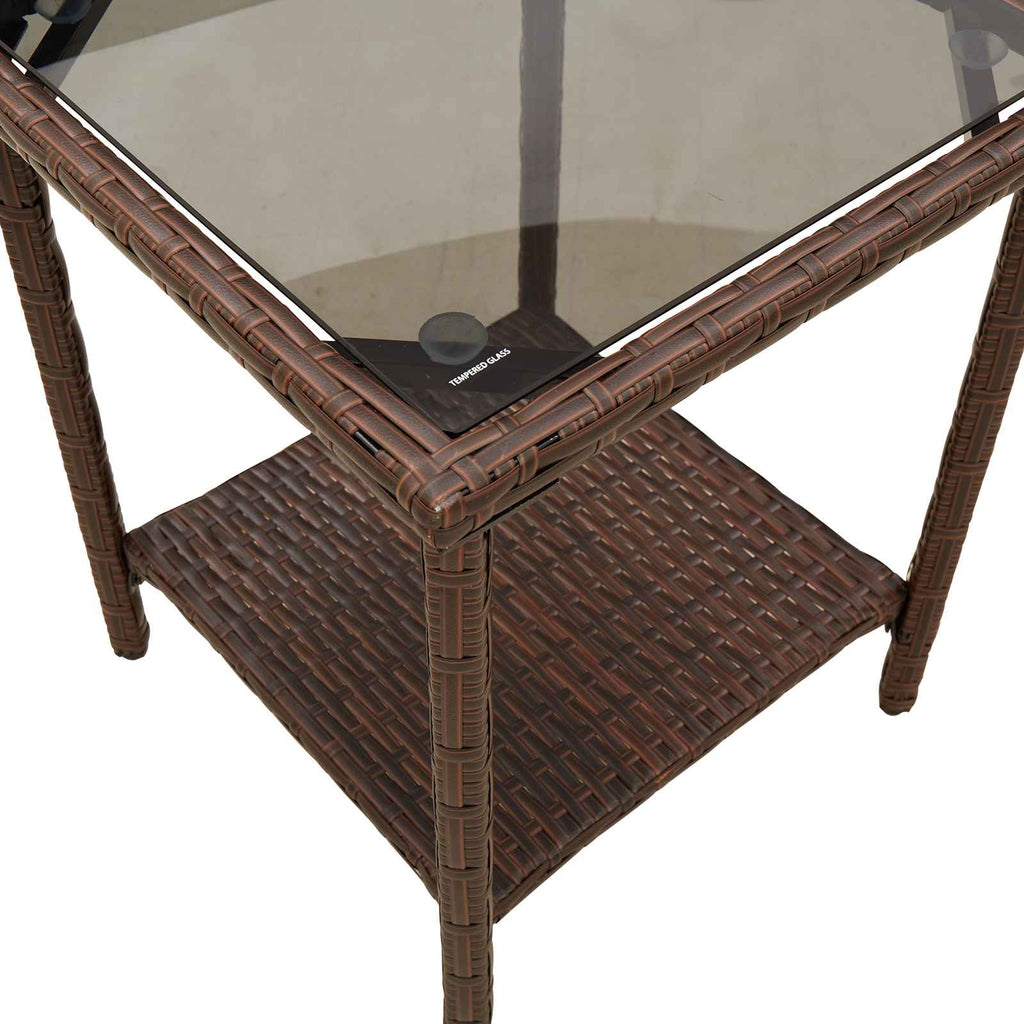 Outdoor-Sofagarnitur mit Kissen 2 pcs Braun und Rot Poly-Rattan
