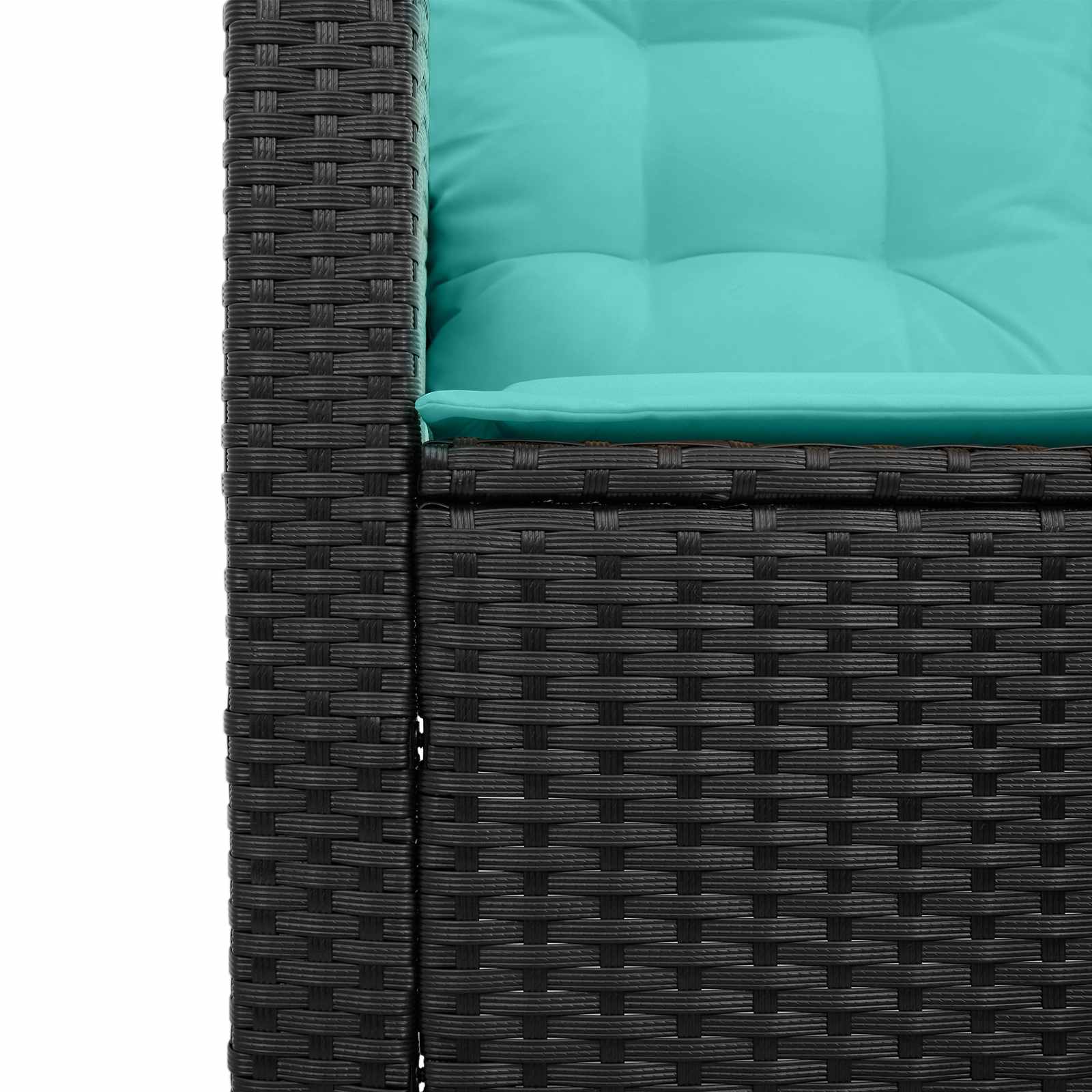 Garten-Sofa mit Kissen 2 pcs Schwarz und Türkis Poly Rattan
